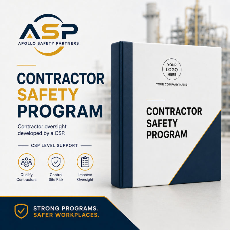 Custom contractor safety program prepared by Apollo Safety Partners.