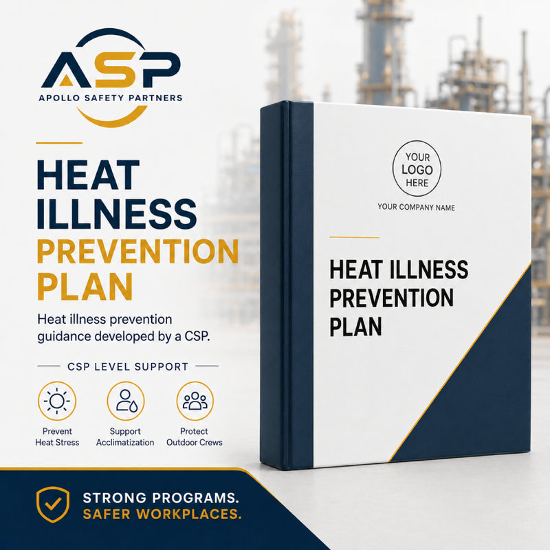 Customized heat illness prevention plan prepared by a Certified Safety Professional.
