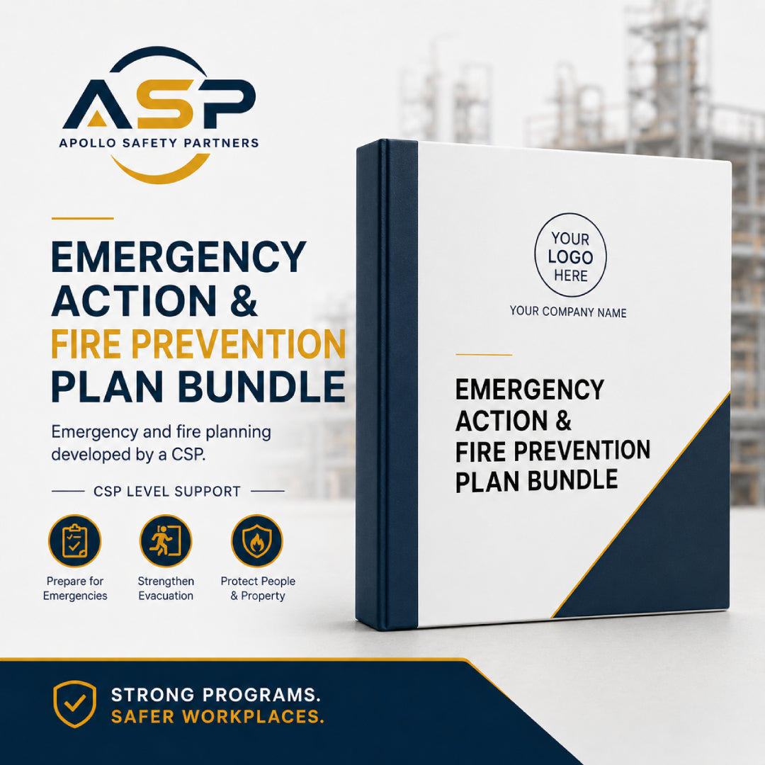 Emergency Action and Fire Prevention Plan Bundle prepared by a Certified Safety Professional.